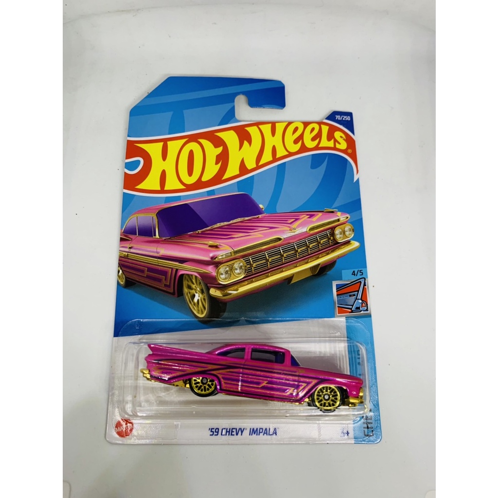 HOTWHEELS HOT WHEELS 59 CHEVY IMPALA PINK CHEVY BEL AIR LOT D 2022 DIECAST MINIATUR MOBIL MAINAN MOB