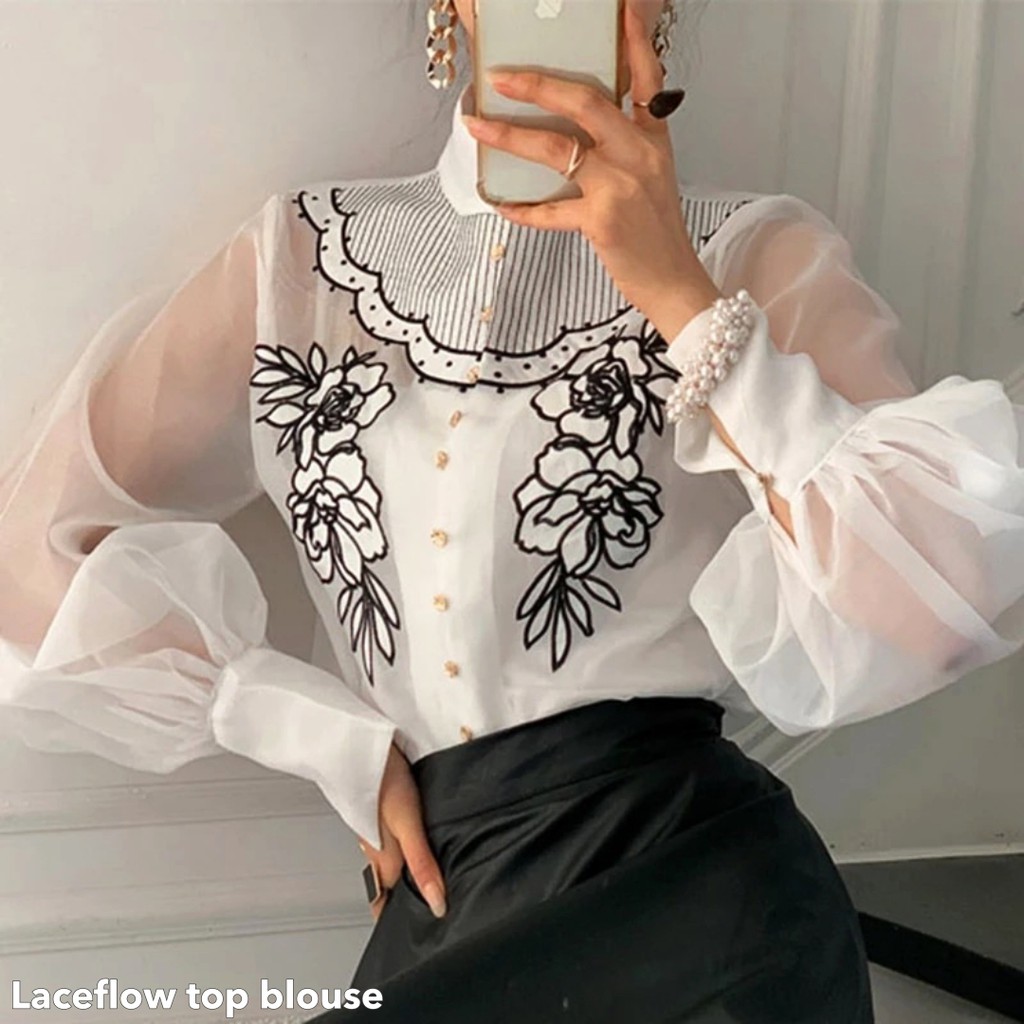 Laceflow top blouse -Thejanclothes