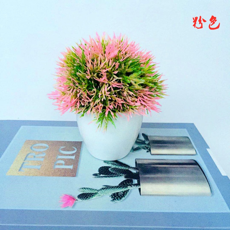 Satu7an PBP33 Tanaman Bunga Plastik Pot Tanaman Hias Bunga Stargrass Dekorasi Rumah Artificial-5