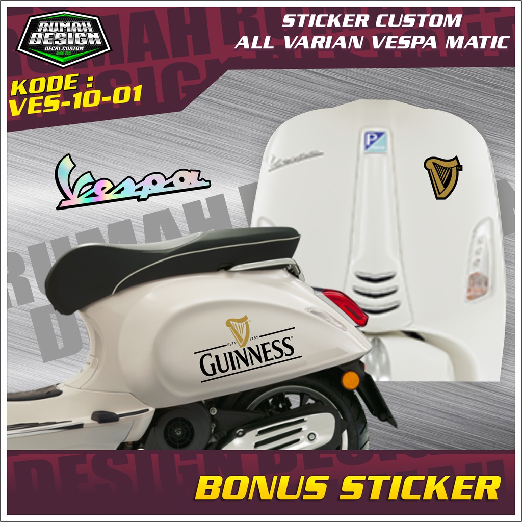 CUTTING STICKER HONDA VESPA MATIC 10 GUINNESS