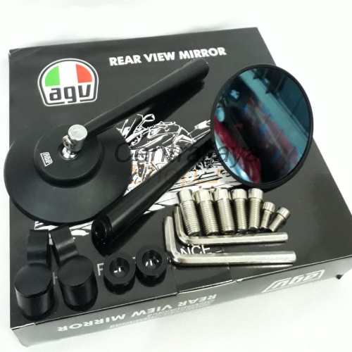 Spion Bulat Retro AGV - Rizoma Original Full CNC Nmax W175 Vespa Vario150 Scoopy DLL