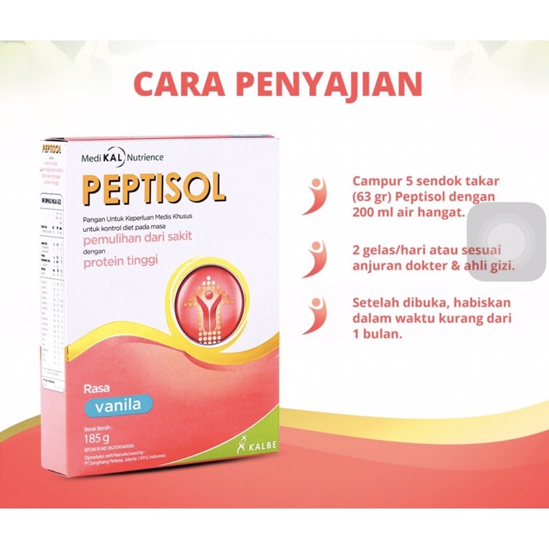 Peptisol 190 gram ( susu nutrisi khusus untuk pemulihan dari sakit )