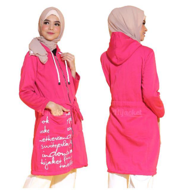 ‼️CUCI GUDANG‼️ Jaket Wanita HIJACKET URBANASHION ORIGINAL XXL hoodie panjang-Rose Pink