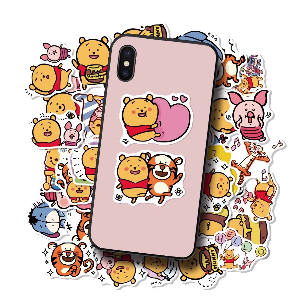 100 buah Winnie the Pooh stiker lucu kartun botol air Jurnal bahan pvc ponsel case epoxy IN stiker k