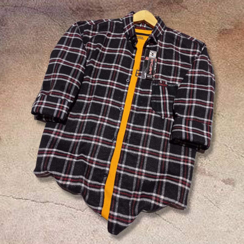 Kemeja Flanel Pria Lengan Panjang Slim Fit / Kemeja Kerja Kantor / Kemaja Garis Kotak Distro-Flanel 712