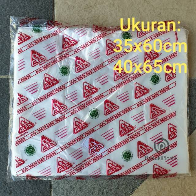 Kantong Kresek Bening 35cm/40cm / Kresek Bening Besar / Kantong Kresek Bening ALFA