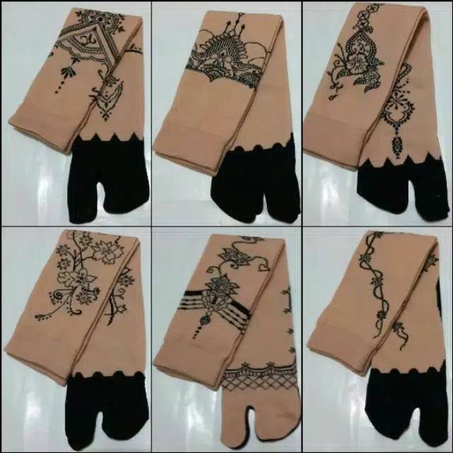 Kaos Kaki Henna Motif Floral Hena