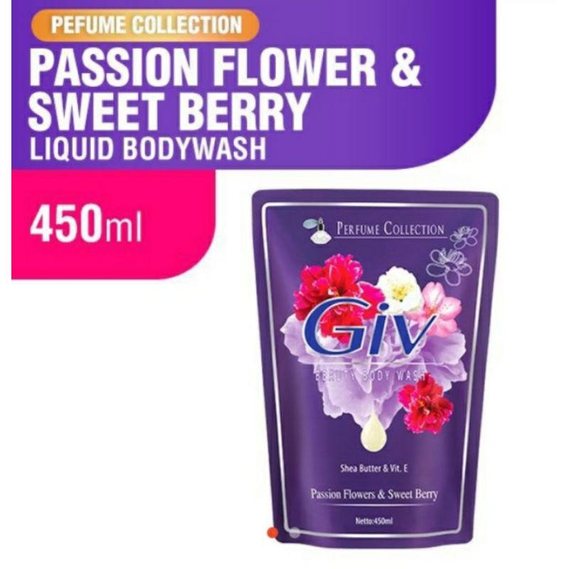 GIV BODY WASH PASSION FLOWERS &amp; SWEET BERRY REFILL 450ML SABUN MANDI CAIR