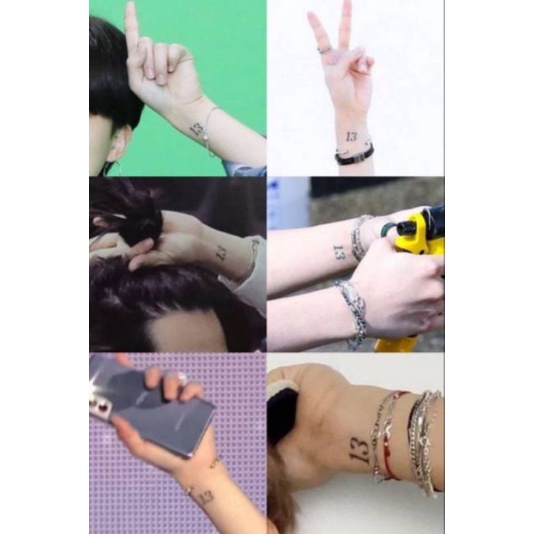 Tato BTS JIMIN Angka 13 / Tato Temporer / Tato Stiker tangan jimin 13