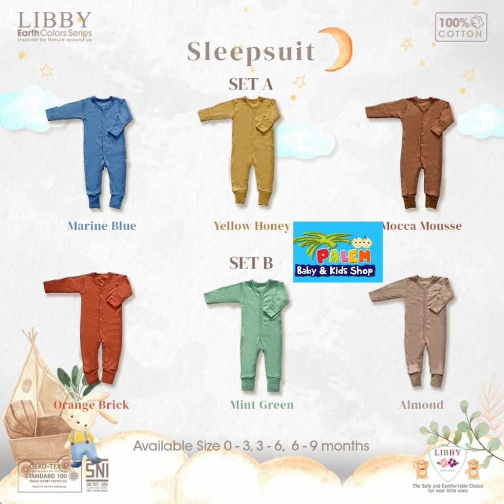 LIBBY Sleepsuit Drop Needle 0-9 Bulan 1 Pcs / Pack