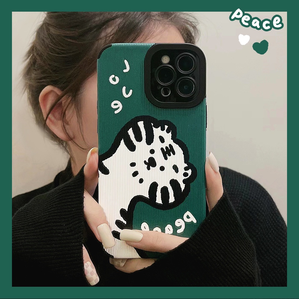 Case Bahan Kulit Motif Kartun Harimau Untuk Iphone 7 8 PLUS X XR XS 11 12 13 14 Mini PRO MAX SE 2020
