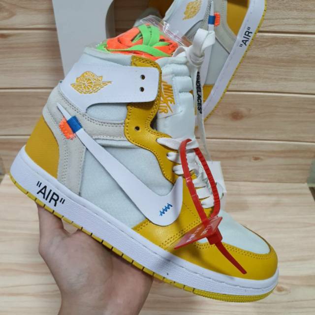 off white canary yellow air jordan 1