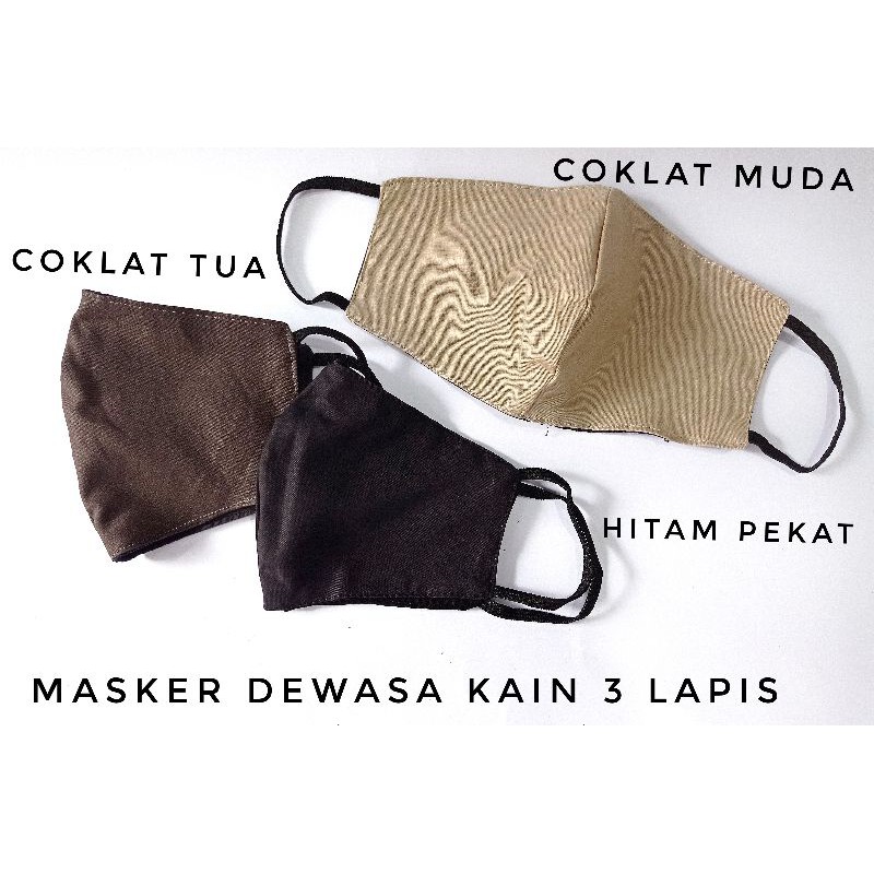 MASKER KAIN 3 LAPIS POLOS