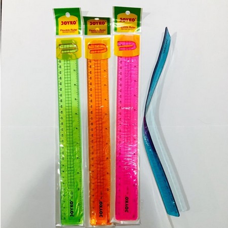 ( Ecer 1 Pc ) JOYKO - PENGGARIS LENTUR PLASTIK - GARISAN FLEXIBLE RULER 30 CM / RL 301 PINK GREEN BLUE ORANGE