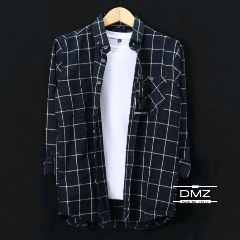 Kemeja Flanel Pria Lengan Panjang Motif Kotak Kotak Premium Impor Eksklusif Flanel Pria Wanita Casua