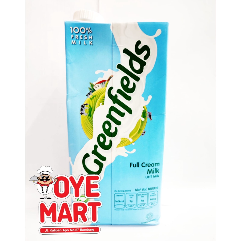 GREENFIELDS FULL CREAM MILK 1 LITER / SUSU UHT FULL CREAM