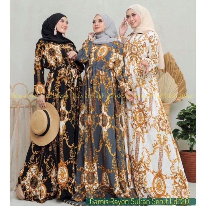 STANDAR -JUMBO 4L GAMIS RAYON ERIYAN KATUN BANGKOK RAYON VISCOSE MOTIF SULTAN