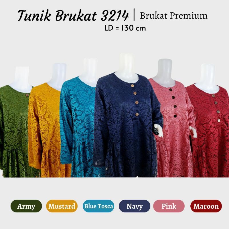 Tunik Brukat Jumbo 3214, Ld 130 cm