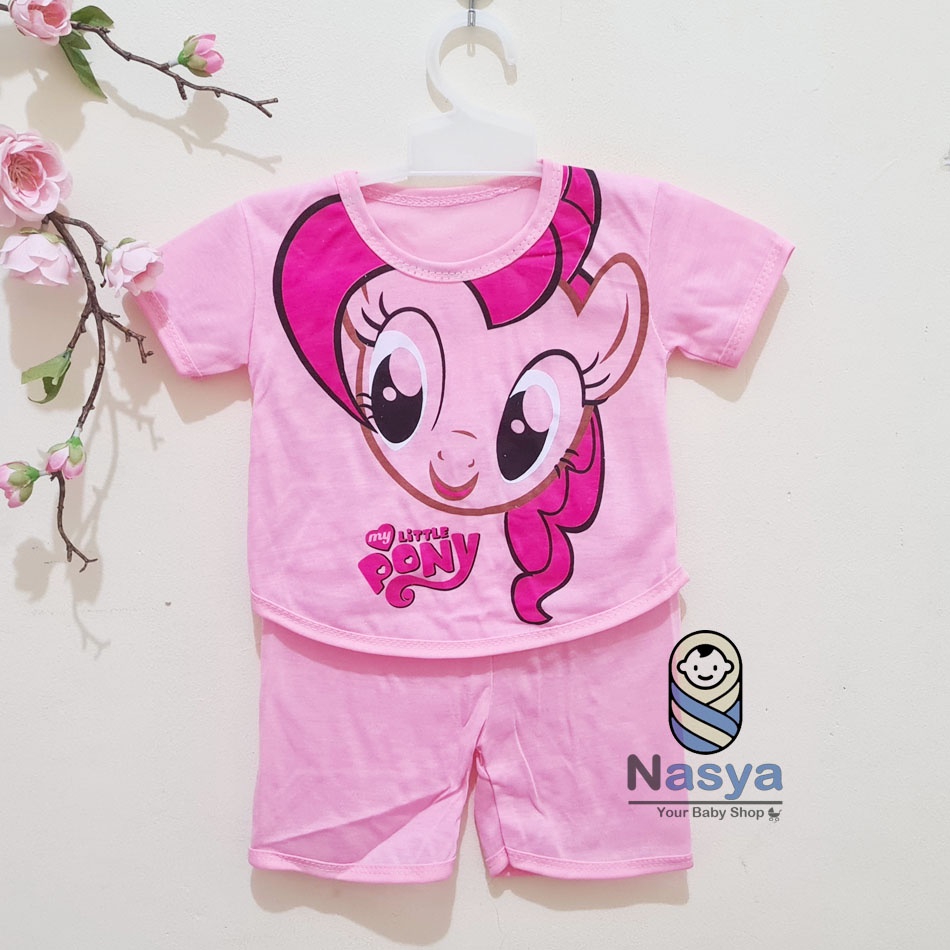 [N-013] Setelan baju Bayi Perempuan Lucu - motif lucu (3-6 bulan)