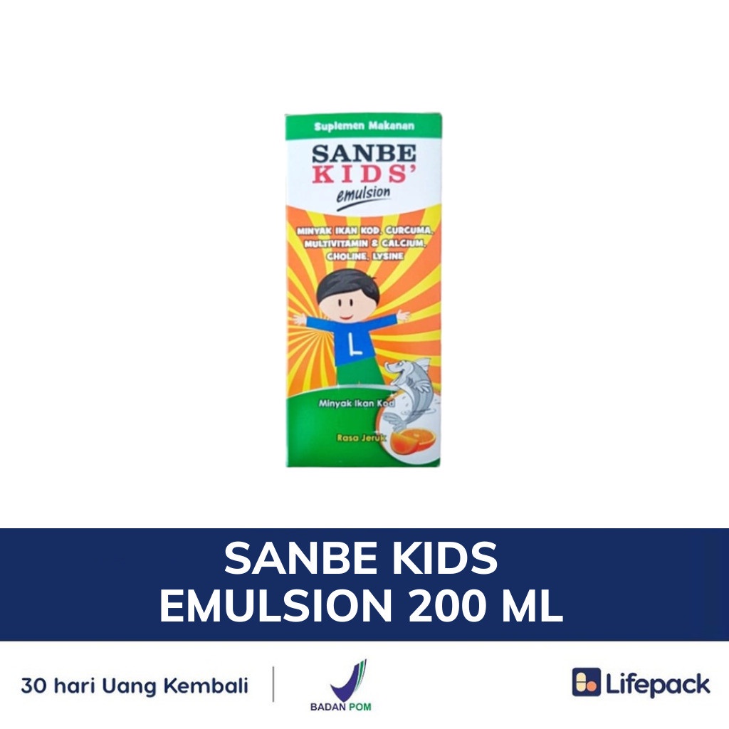 SANBE KIDS EMULSION 200 ML - Vitamin dan Minyak Ikan untuk anak - LIFEPACK