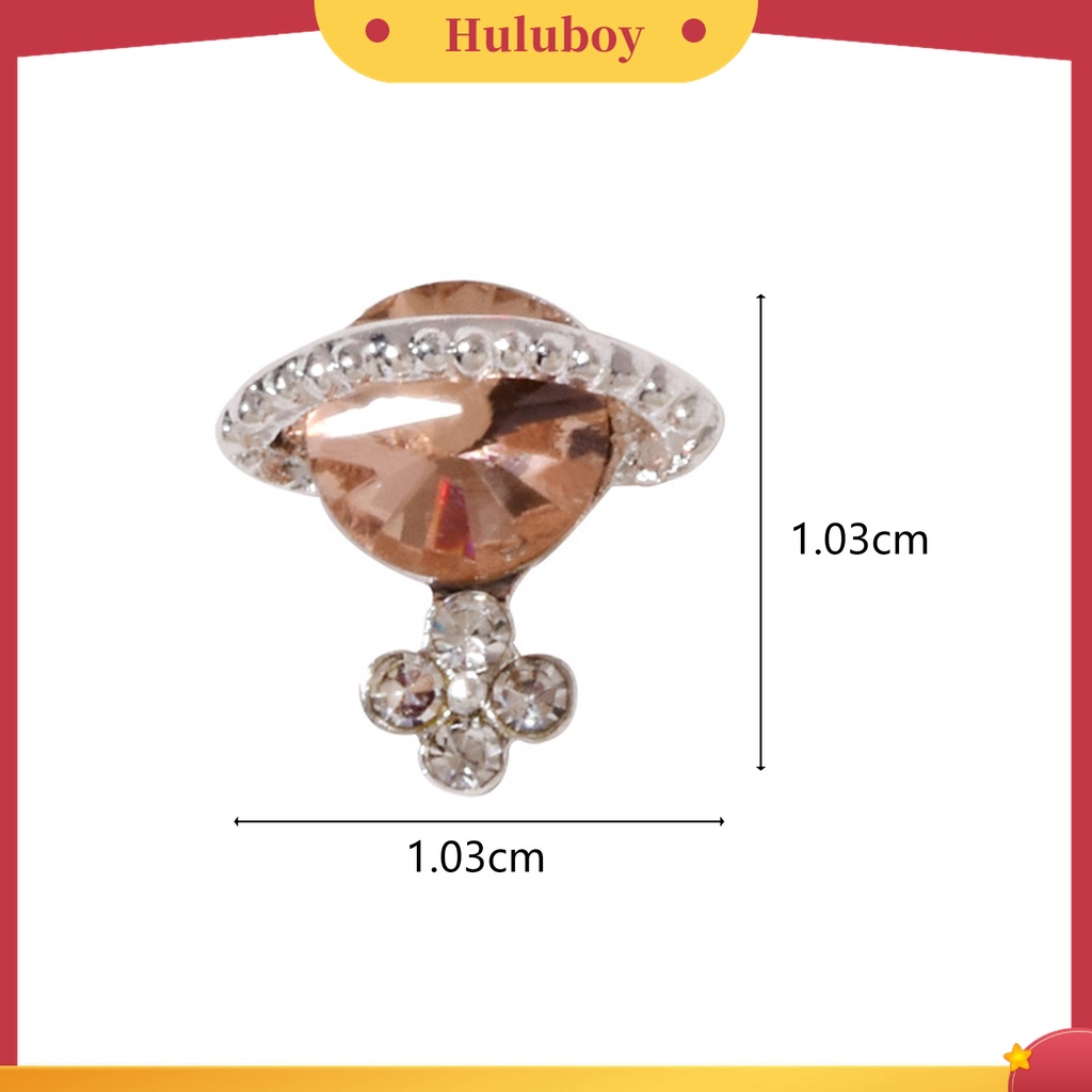 Huluboy Huluboy♡ 5 Pcs / Set Ornamen Kuku Efek Glitter 3D Warna-Warni Untuk Wanita