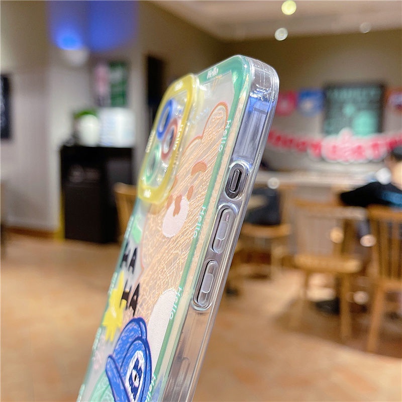 Case Pelindung Motif Kartun Monster Besar Berbulu Untuk IPhone 12 13 11 Pro Max X Xs Max Xr 7 8 Plus Ddrf