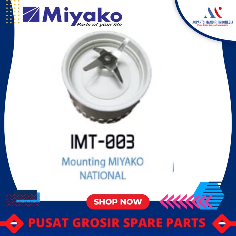 blender mounting miyako / national 1 set ( mounting + pisau + copel )