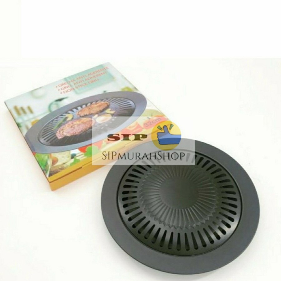 Korean Grill pan ori / ultra grill / Wajan panggangan barbeque bahan teflon anti lengket 32cm