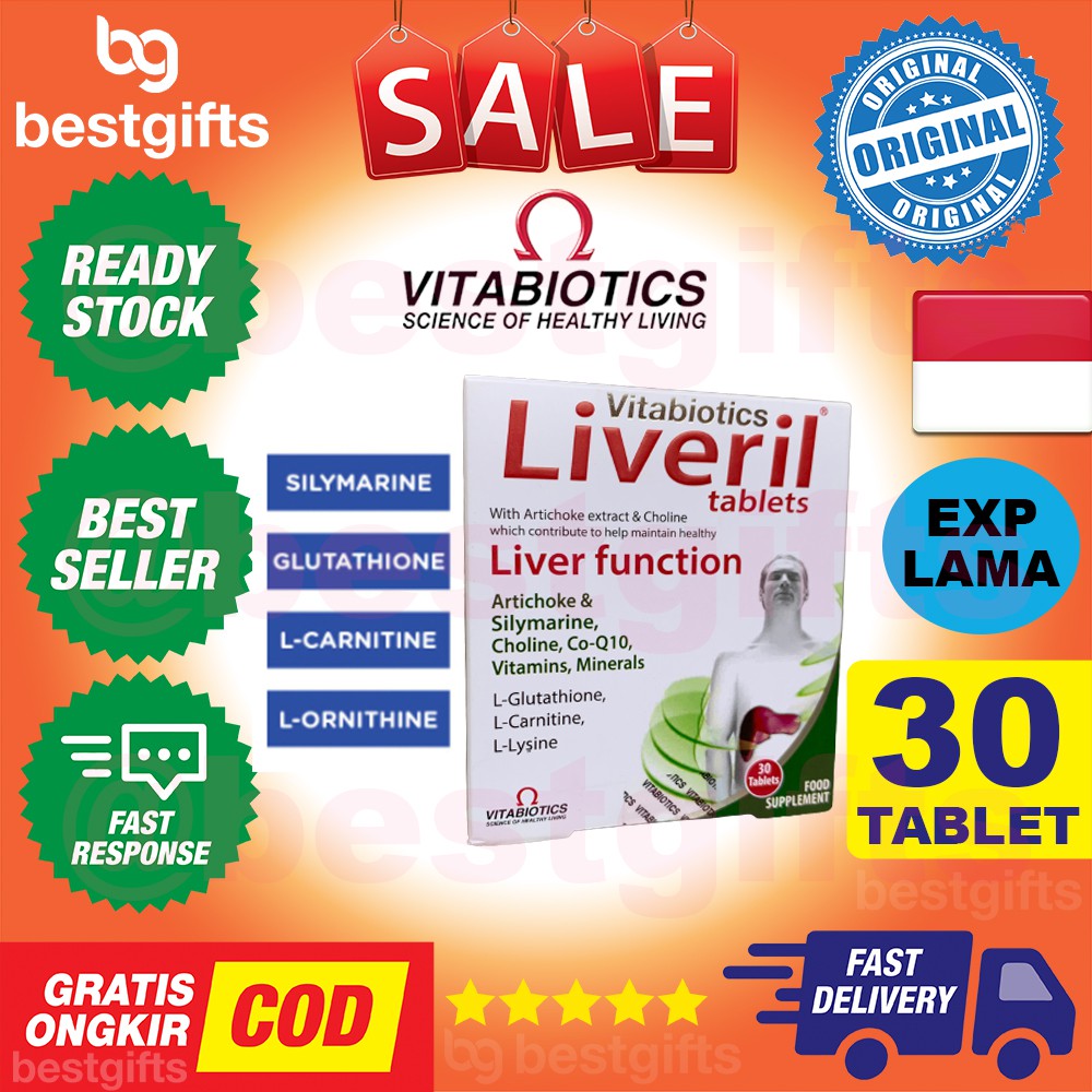 VITABIOTICS LIVERIL LIVER FUNCTION ARTICHOKE EXTRACT CHOLINE SILYMARINE COQ10 VITAMIN HATI 30 TABLET