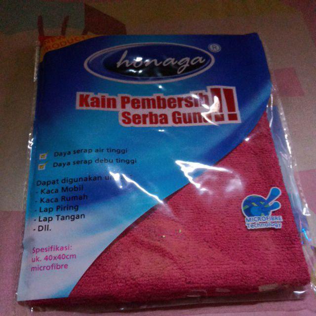 Kain Lap Pembersih Serbaguna Microfibre Honaga Microfiber Mobil Motor Meja Makan Kanebo Plas Chamois