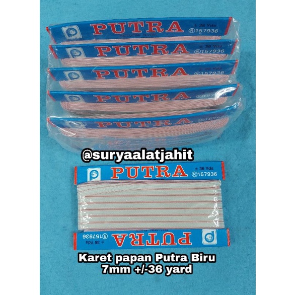 Karet papan Putra biru 7mm Putih ada garis merah =rp.29.000/1pcs