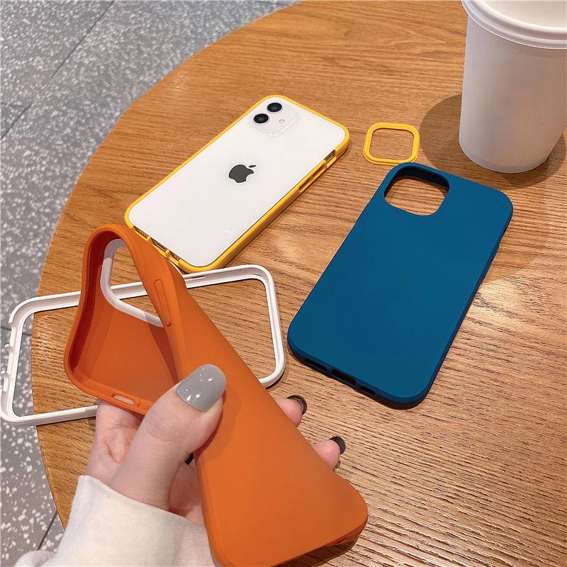 3 In 1 Soft Case Silikon Bumper Shockproof Warna Permen Cover Iphone 13 12 11 Pro Max X Xs Max