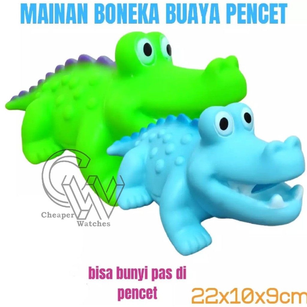 Cheaper-Mainan Anak Buaya Karet Silikon Animal Crocodile Bisa Bunyi lucu Jala gemes