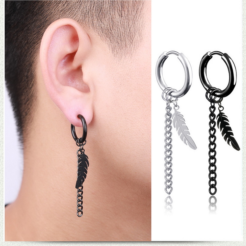 Geometric Chain Ear Hoop Earrings Korean Hip Hop Punk Fashion Accessories Jewelry Shiny Men Women Charm Earring Factory Wholesale