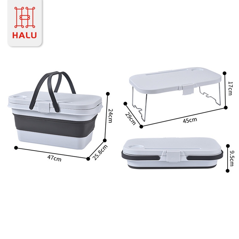 TERLARIS Halu Keranjang Lipat Multifungsi Dengan Tutup Ember Lipat Portable Keranjang Penyimpanan