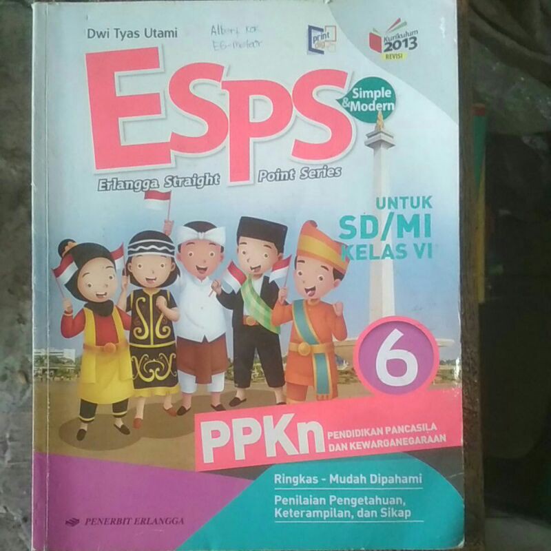buku esps PPKN SD kelas 6 penerbit Erlangga