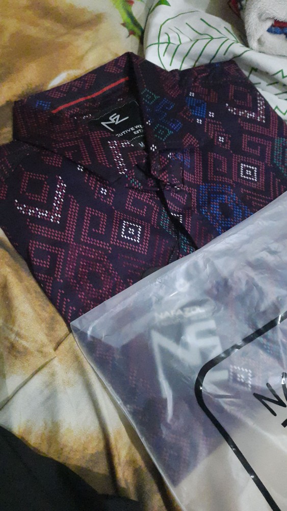 Kemeja Batik Pria Lengan Panjang Ungu Long Batik Purple Songket Murah Distro 6803