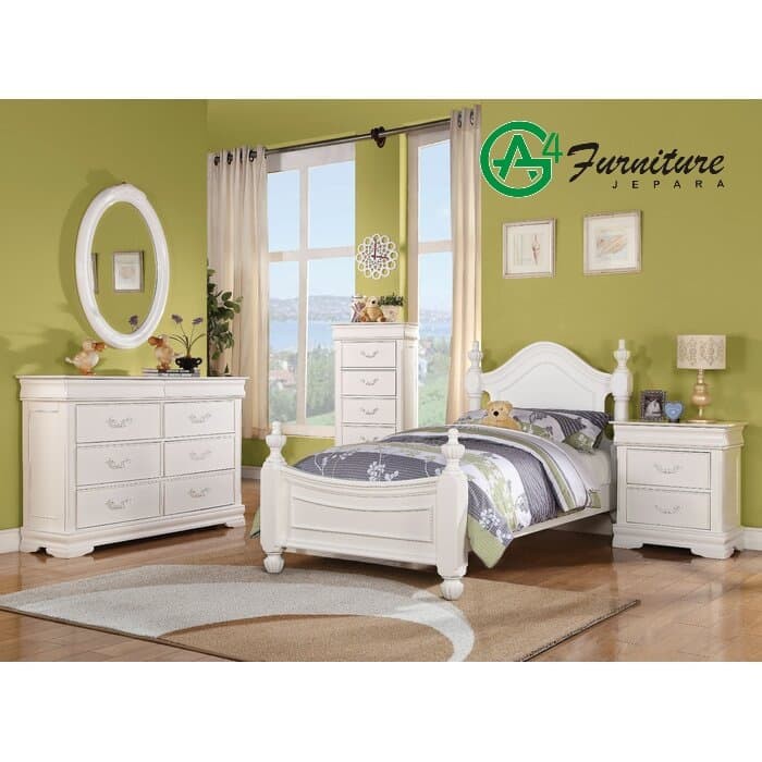 Kamar Tidur Set Anak Perempuan Ronda Kayu Mahoni