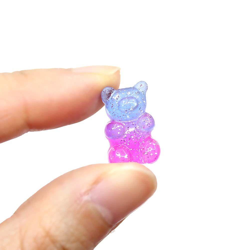 Nickolas1 Dekorasi Kalung Lucu Permen Warna Scrapbooking Gummy Resin Cabochon Flatback Beruang Hiasan