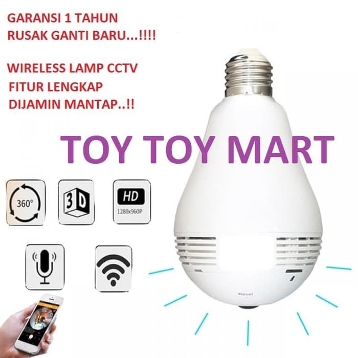 CCTV LAMPU/CCTV Bulb Camera IP Camera 360 view Panorama Night Vision