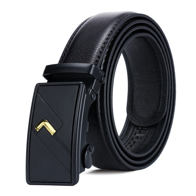 Ikat Pinggang Impor BLACK GOLD Pria Korea Fashion Belt Ban Gasper Gesper Sabuk Cowo Kulit Men Belt