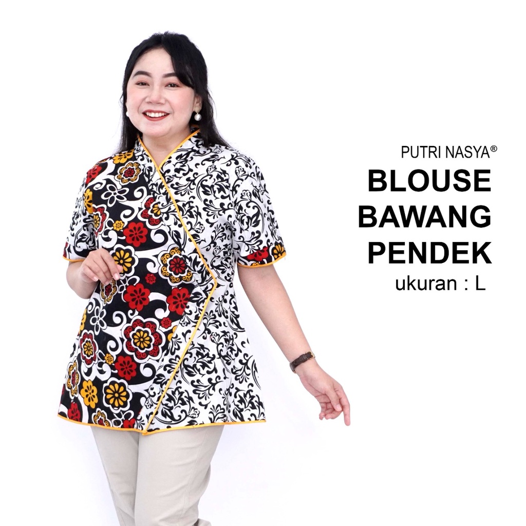 Blouse Big Size Formal Atasan Batik Jumbo Wanita S-M-L-XL-2L-3L-4L-5L-6L-7L Blus Jumbo Kantor Kerja Batik / Pakaian Kekinian LD 140 Seragam Formal