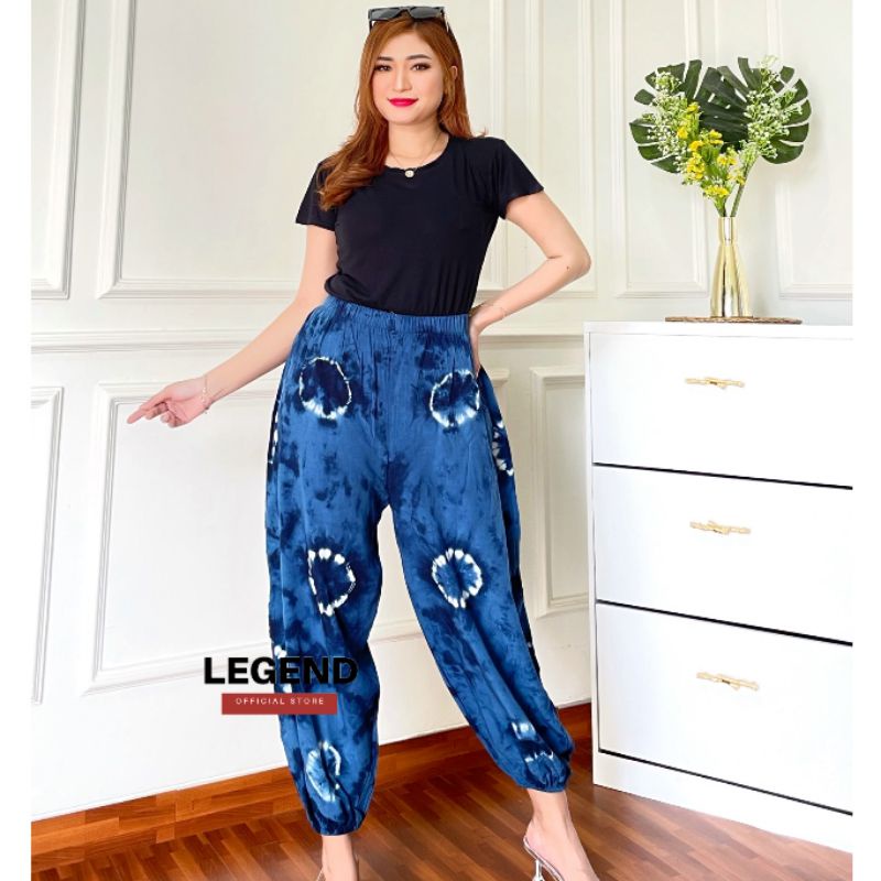 CELANA PANJANG RAYON WANITA CELANA JOGGER SANTAI WANITA TIE DYE CELANA MOTIF BALI