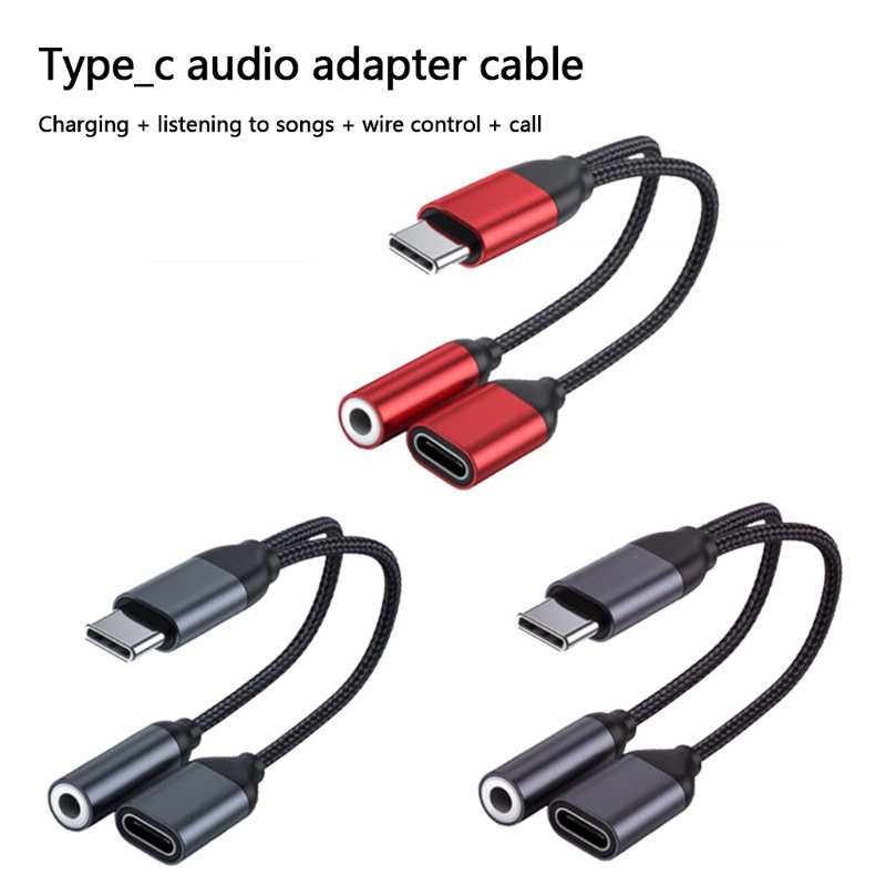 Btsg Adaptor Jack Headphone USB C Ke 3.5mm Dengan USB C PD 3.0 Charging Port Splitter