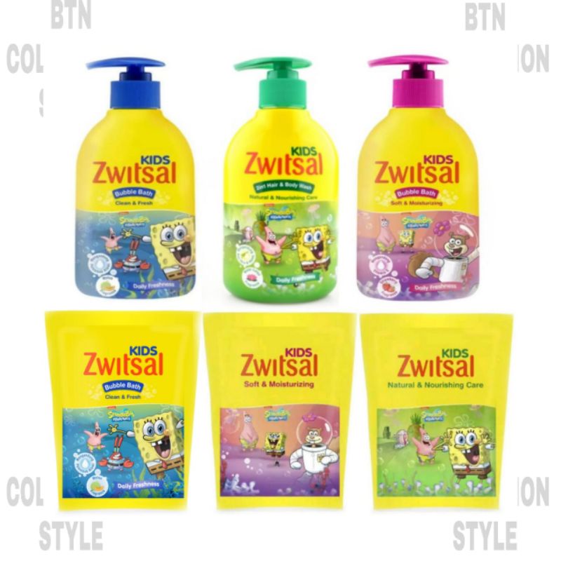 Zwitsal Kids Hair & Body Wash Botol pump & Refill
