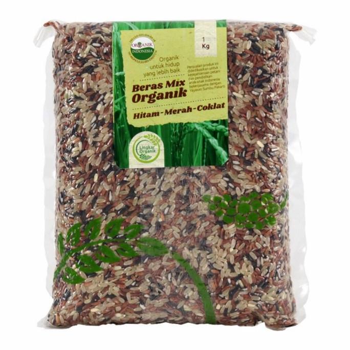 

Beras Mix Hitam Merah Coklat Organik (Whole Grain) 1kg Lingkar Organik