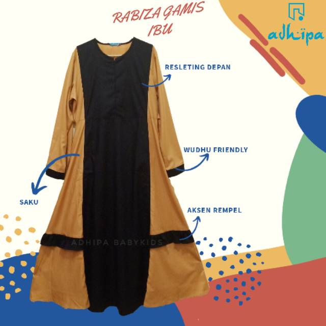 Gamis Rabiza IBU Syar'i warna NAVY (Gamis saja)