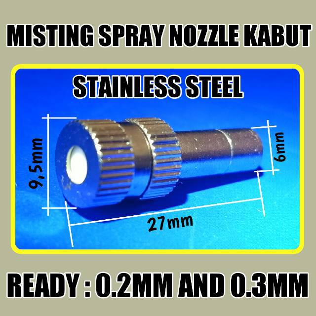 MIST SPRAYER NOZZLE KABUT 0.2MM DAN 0.3 MM