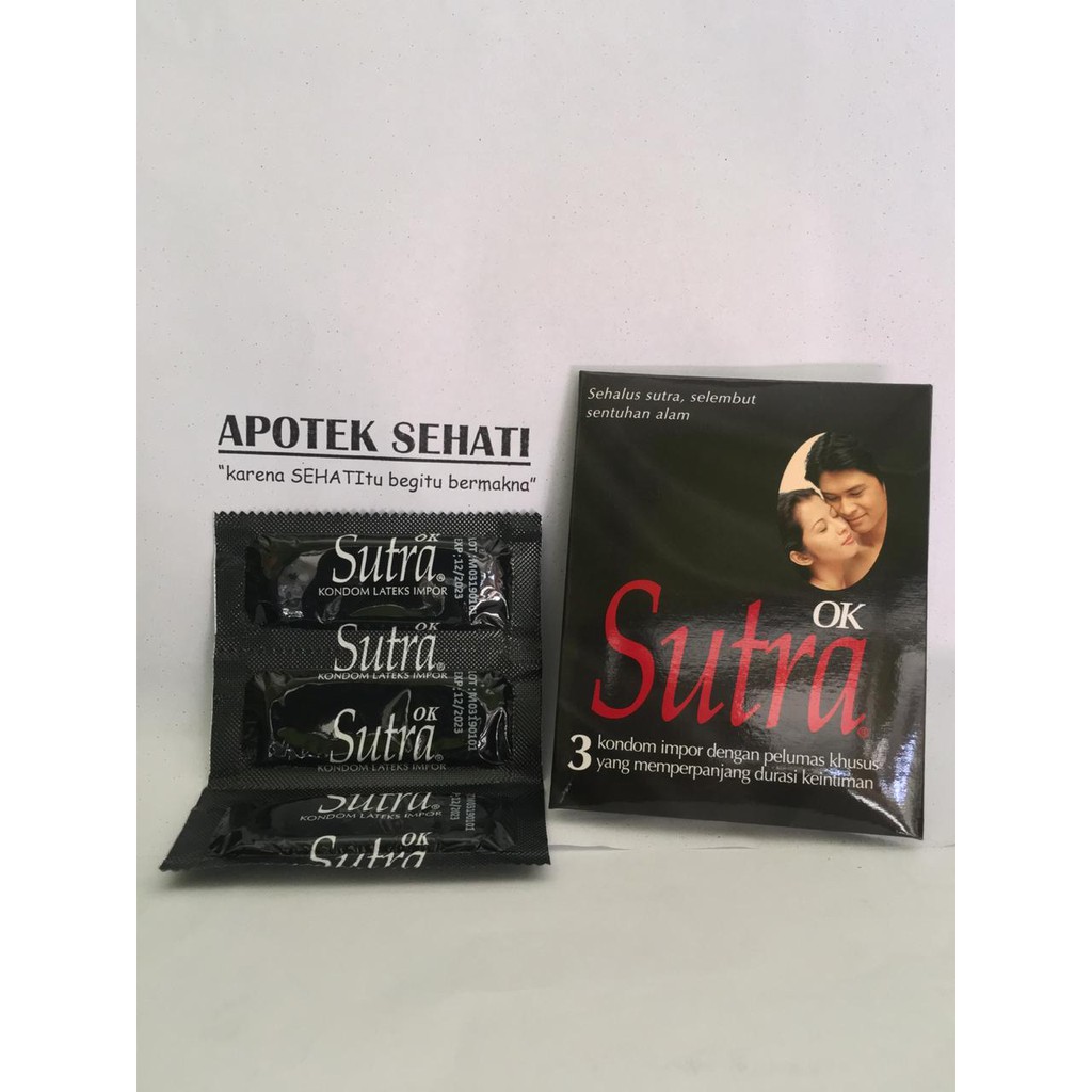 KONDOM SUTRA OK ISI 3 PCS KONDOM HITAM SUTRA ALAT KONTRASEPSI KB