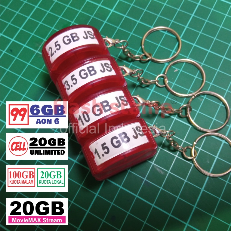 

Stempel Paket VCR Kuota GB All Operator Desain Bebas Gantungan Kunci 28 x 9 mm